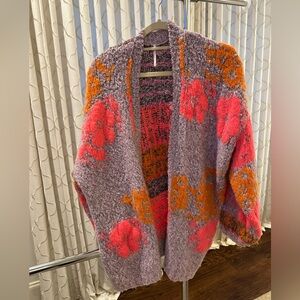 Free People Cardigan- Oversized colorful cardigan- great condition- Size Small